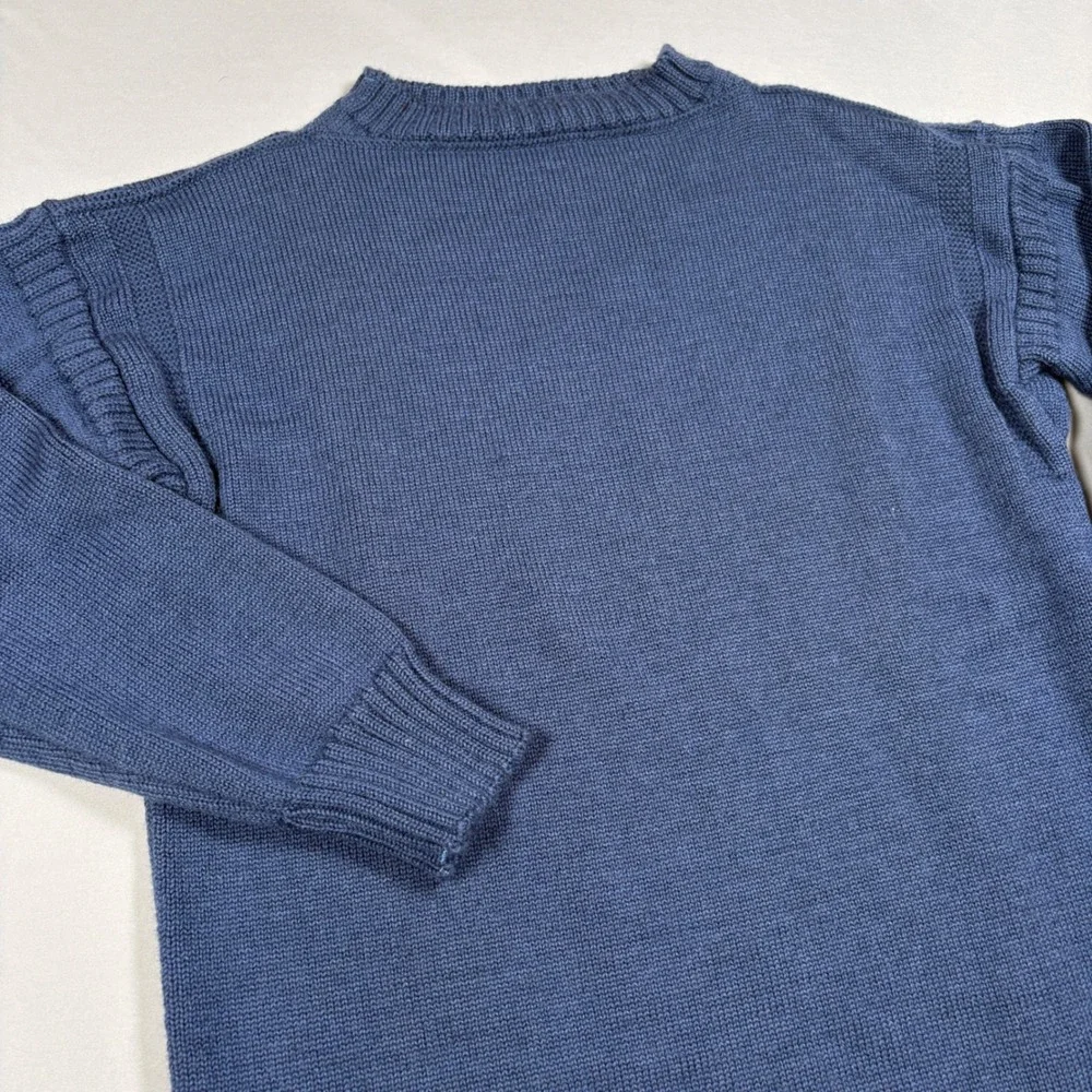 Guernsey Woollens Wool Sweater Unisex M Blue Fisherman British Isles Heritage
